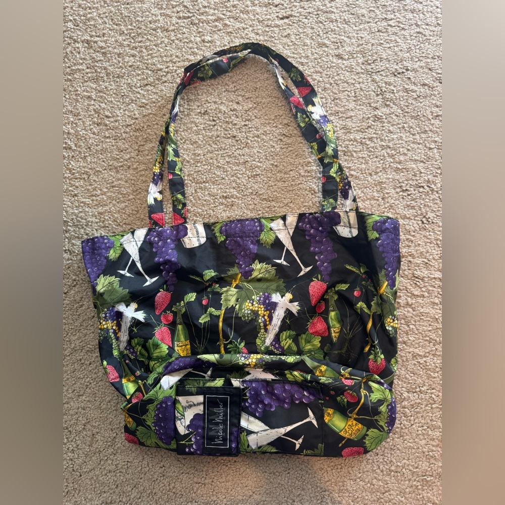 Nicole Miller Tote Bag grapes champagne theme